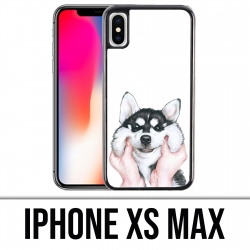 Coque iPhone XS MAX - Chien Husky Joues