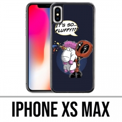 XS maximaler iPhone Fall - Deadpool flaumiges Einhorn