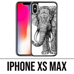 Coque iPhone XS MAX - Eléphant Aztèque Noir Et Blanc