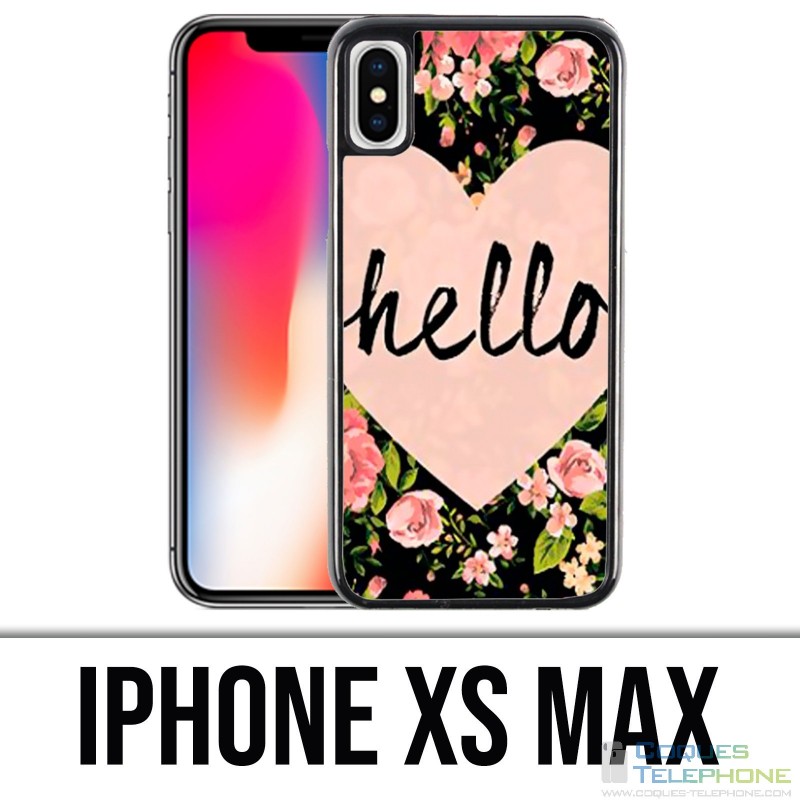 Coque iPhone XS MAX - Hello Coeur Rose