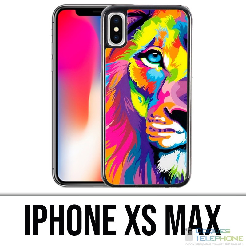 Coque iPhone XS MAX - Lion Multicolore