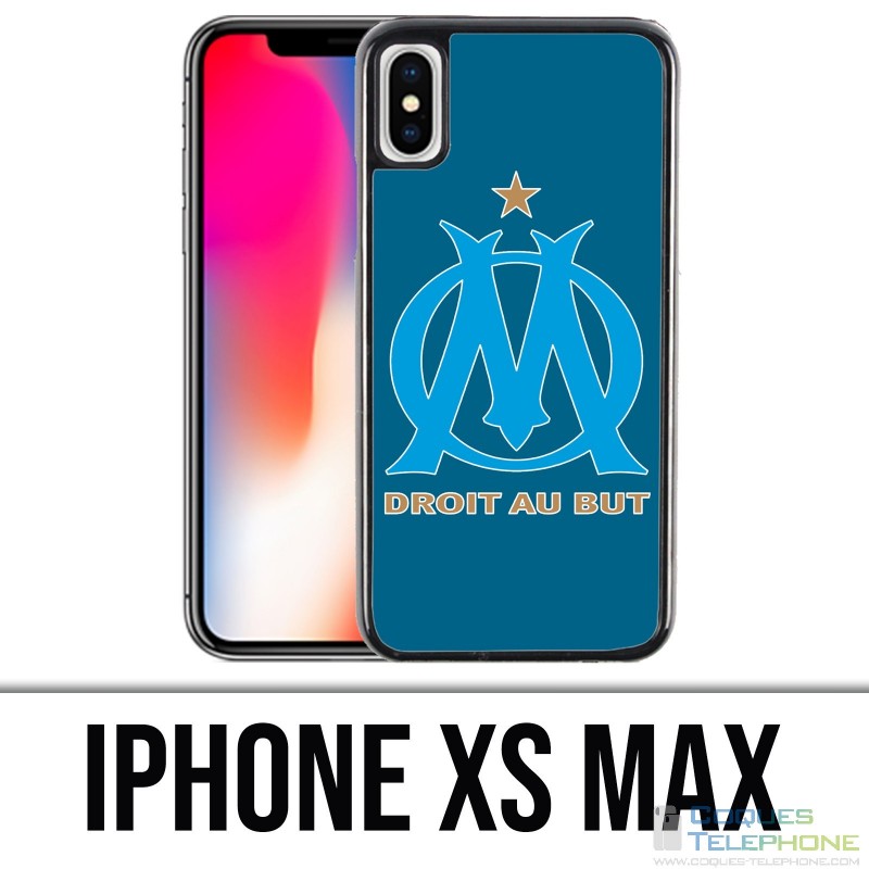 Coque iPhone XS MAX - Logo Om Marseille Big Fond Bleu