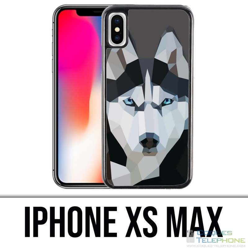 Coque iPhone XS MAX - Loup Husky Origami