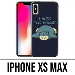 Coque iPhone XS MAX - Pokémon Ronflex Hate Morning