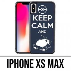 Coque iPhone XS MAX - Pokémon Ronflex Keep Calm