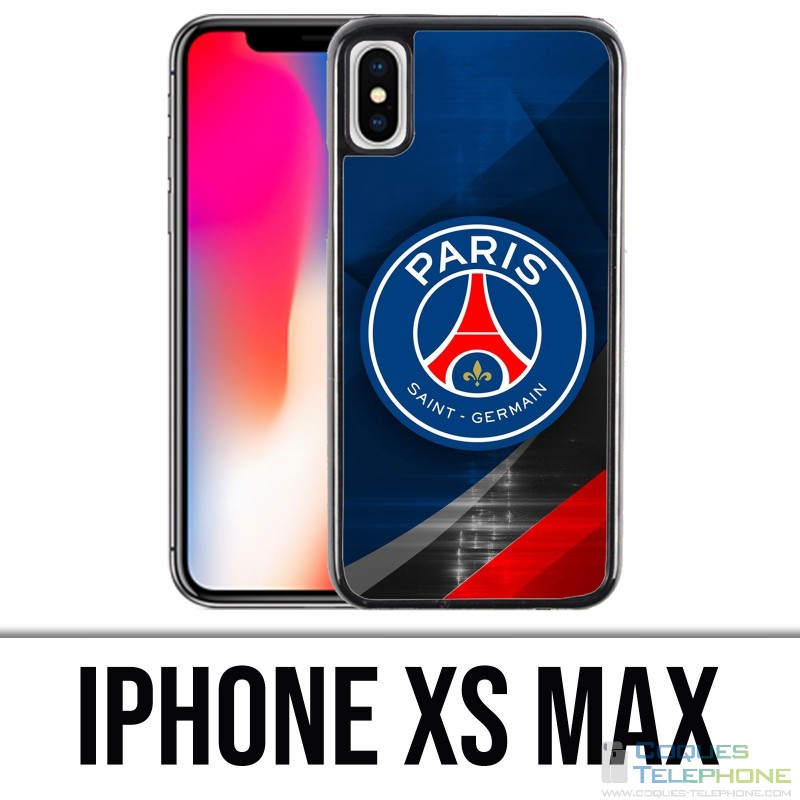 Coque iPhone XS MAX - PSG Logo Metal Chrome
