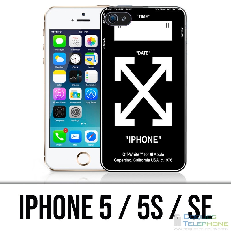 Coque iPhone 5 / 5S / SE - Off White Noir