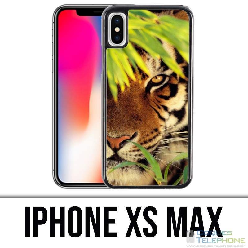Coque iPhone XS MAX - Tigre Feuilles