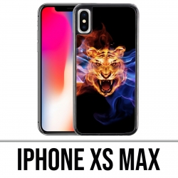 Coque iPhone XS MAX - Tigre Flammes