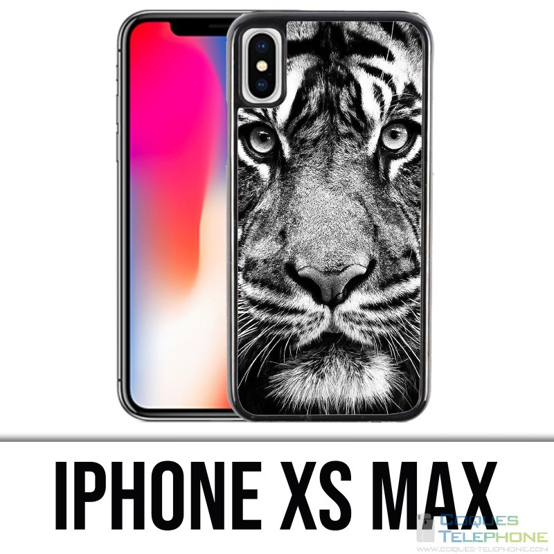 Coque iPhone XS MAX - Tigre Noir Et Blanc