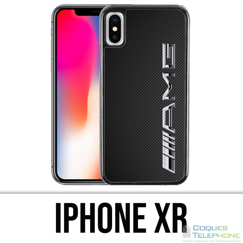 Coque iPhone XR - Amg Carbone Logo