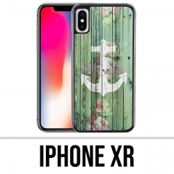 Coque iPhone XR - Ancre Marine Bois