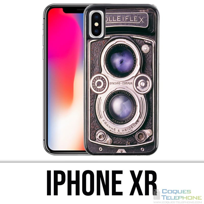 Coque iPhone XR - Appareil Photo Vintage Noir