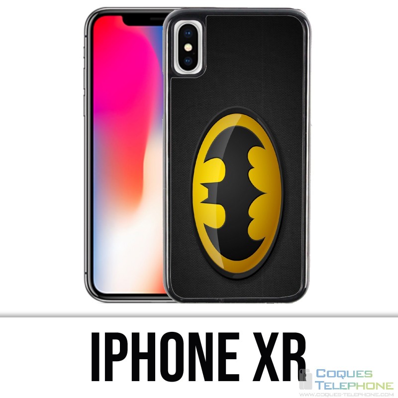 Coque iPhone XR - Batman Logo Classic Jaune Noir
