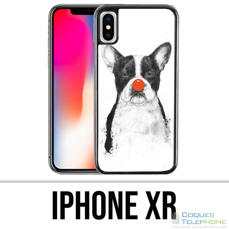 Custodia per iPhone XR - Cane Bulldog Clown