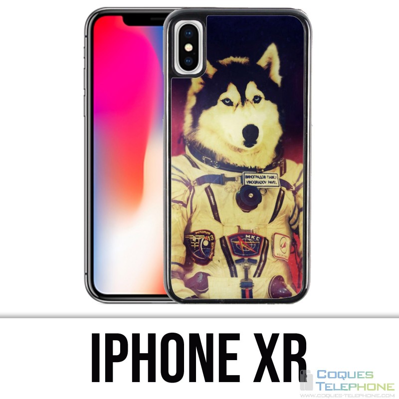 Coque iPhone XR - Chien Jusky Astronaute
