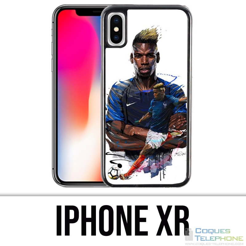 Custodia per iPhone XR - Football France Pogba Drawing
