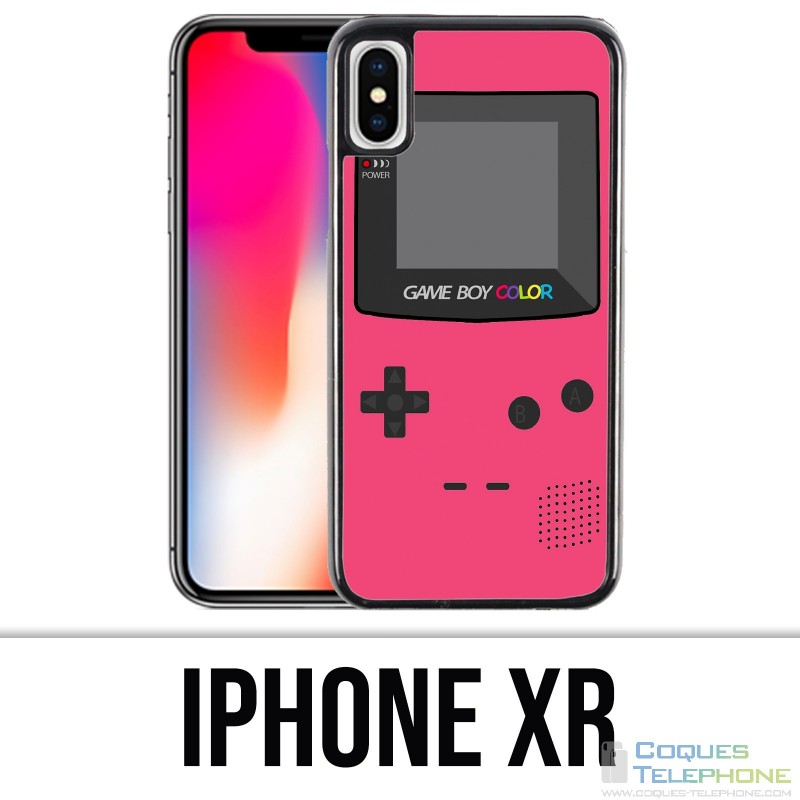 Coque iPhone XR - Game Boy Color Rose