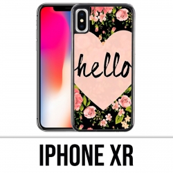 Coque iPhone XR - Hello Coeur Rose