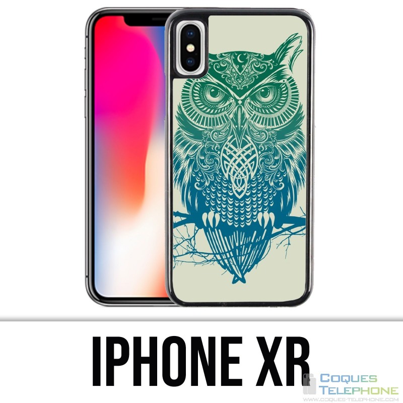 Coque iPhone XR - Hibou Abstrait