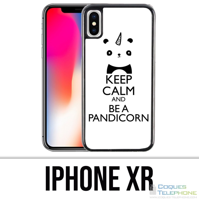 Coque iPhone XR - Keep Calm Pandicorn Panda Licorne