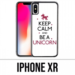 Coque iPhone XR - Keep Calm Unicorn Licorne