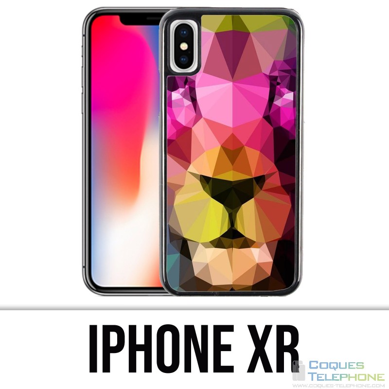 Coque iPhone XR - Lion Geometrique