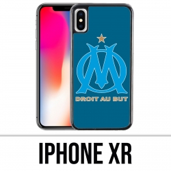 Coque iPhone XR - Logo Om Marseille Big Fond Bleu