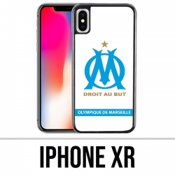 Coque iPhone XR - Logo Om Marseille Blanc