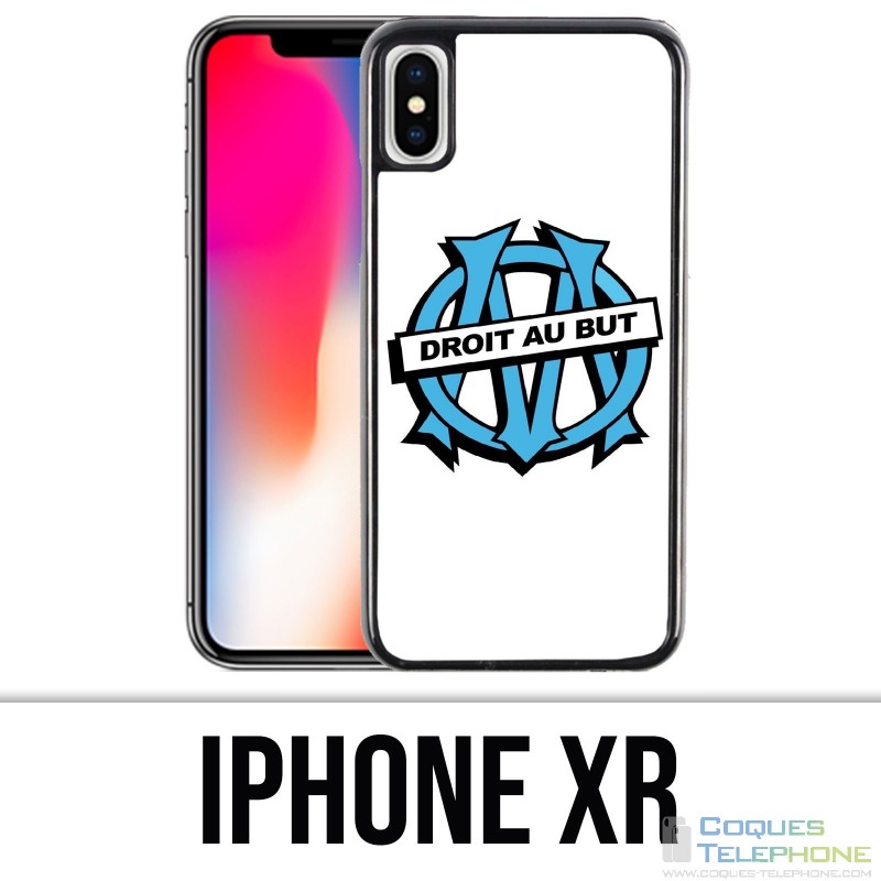 Funda iPhone XR - Logo Om Marseille justo en el objetivo