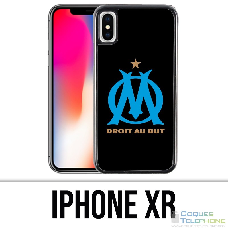 Funda iPhone XR - Logo Om Marseille Black