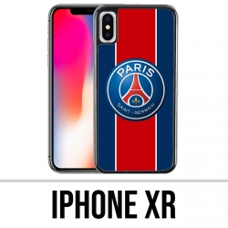 Coque iPhone XR - Logo Psg New Bande Rouge
