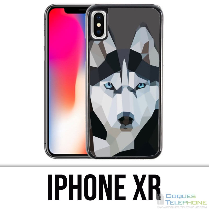 Custodia per iPhone XR - Husky Origami Wolf
