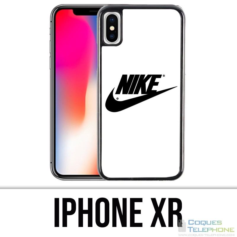 Coque iPhone XR - Nike Logo Blanc