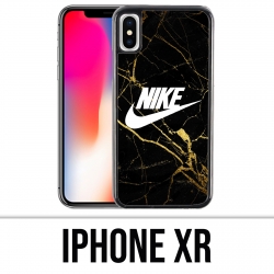 Funda para iPhone XR - Nike Logo Gold Marble