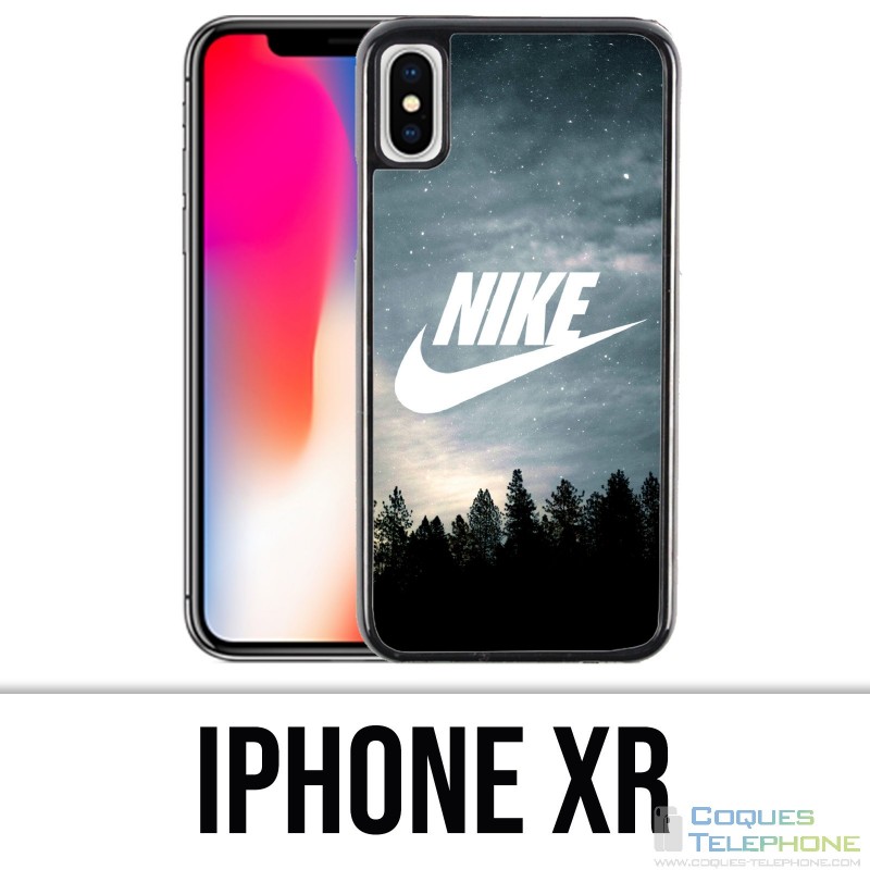 Coque iPhone XR - Nike Logo Wood