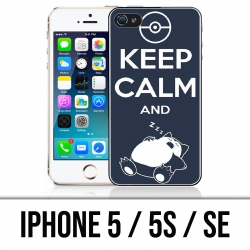 Custodia per iPhone 5 / 5S / SE - Pokemon Ronflex Mantieni la calma