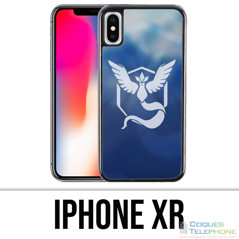 Coque iPhone XR - Pokémon Go Team Bleue Grunge