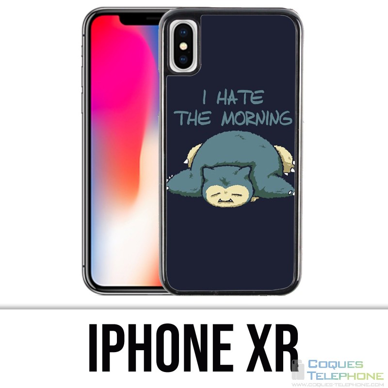 Coque iPhone XR - Pokémon Ronflex Hate Morning