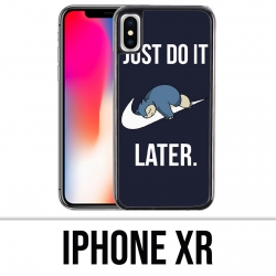 Coque iPhone XR - Pokémon Ronflex Just Do It Later