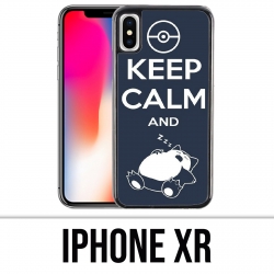 Coque iPhone XR - Pokémon Ronflex Keep Calm