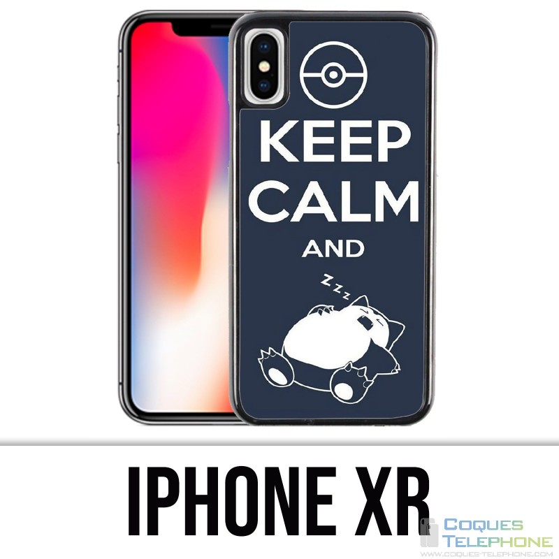 Coque iPhone XR - Pokémon Ronflex Keep Calm