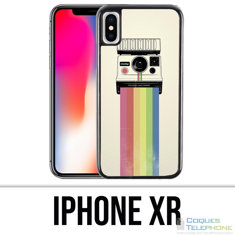 Coque iPhone XR - Polaroid arc en ciel Rainbow