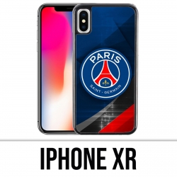 Custodia per iPhone XR - Logo PSG in metallo cromato