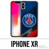 Coque iPhone XR - PSG Logo Metal Chrome
