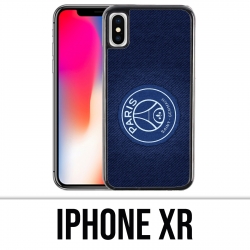 Coque iPhone XR - PSG Minimalist Fond Bleu