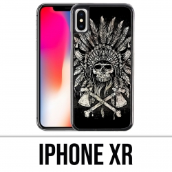 Custodia per iPhone XR - Piume testa di teschio