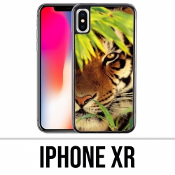 Coque iPhone XR - Tigre Feuilles