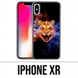 Coque iPhone XR - Tigre Flammes