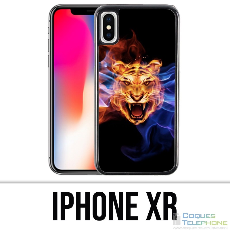 XR iPhone Fall - Tiger-Flammen
